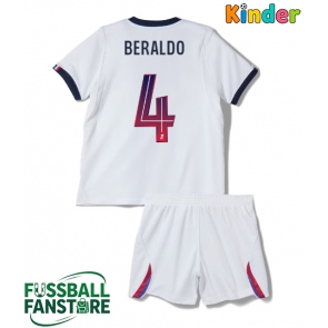 Paris Saint-Germain Lucas Beraldo #4 Replik Auswärtstrikot Kinder 2026-27 Kurzarm (+ Kurze Hosen)